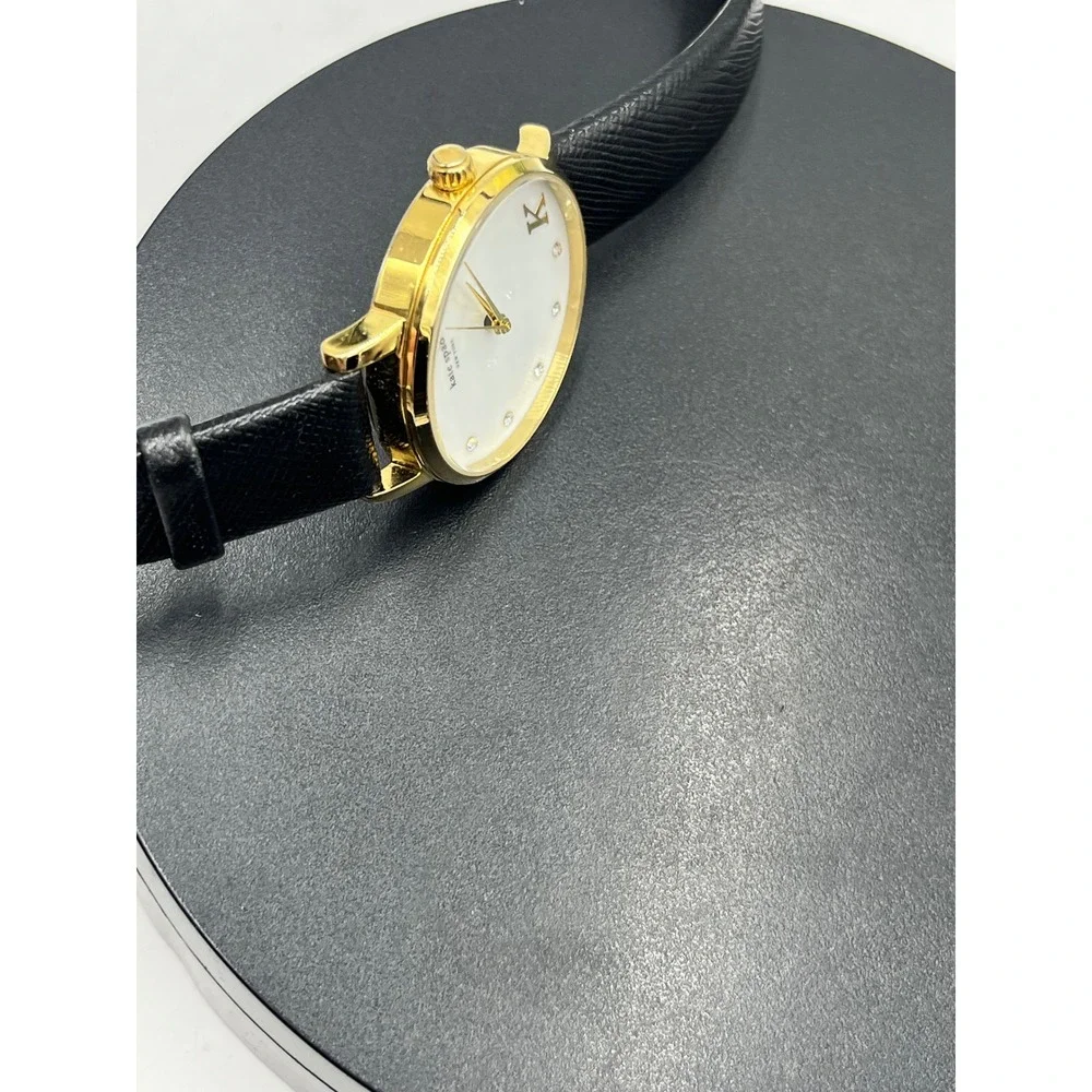 Kate Spade New York Metro Monogram‎ K Black Leather Quartz Watch